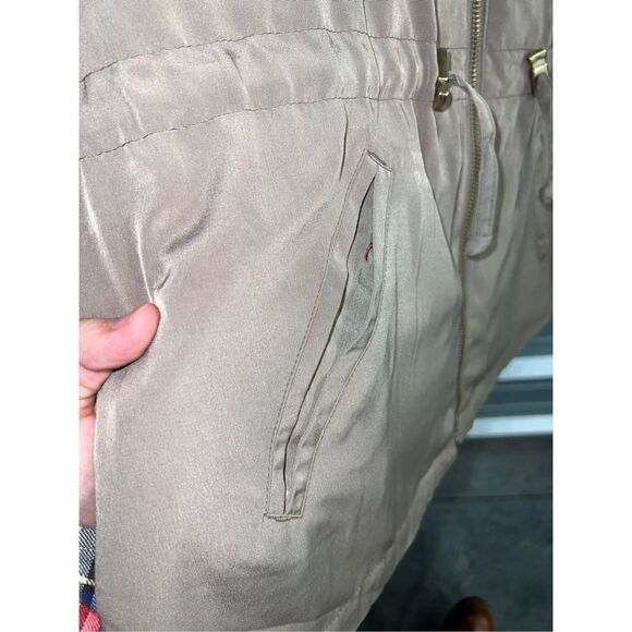 Tan Gallery Sport Gold Button Blouson Jacket Size L - Picture 6 of 9